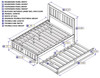 Elba Gray Full Size Platform Bed Frame with Optional Twin Size Trundle Dimensions