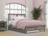 Elba Gray Full Size Platform Bed Frame shown with Optional Twin Size Trundle Closed Open