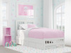 Dodie White Twin Platform Bed Frame shown with Optional Set of 2 Storage Drawers Closed Room