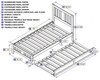 Dodie White Twin Platform Bed Frame with Optional Twin Size Trundle Dimensions