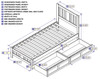 Dodie White Twin XL Platform Bed Frame  with Optional Set of 2 Storage Drawers Dimensions