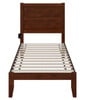 Nico Walnut Twin Bed Frame with Headboard Front View