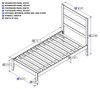 Nico Walnut Twin Bed Frame with Headboard Dimensions