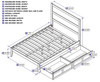 Nico Walnut Full Size Bed Frame with Headboard with Optional Set of 2 Storage Drawers Dimensions