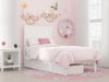 Suna White Twin Bed Frame with Headboard shown with Optional Set of 2 Storage Drawers Closed Room