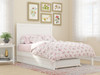 Suna White Full Size Bed Frame with Headboard shown with Optional Twin Size Trundle Closed Room