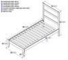 Suna White Twin XL Bed Frame with Headboard Dimensions