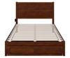 Nico Walnut Queen Platform Bed with Storage Front View