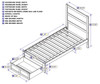 Orio Gray Twin Platform Bed with Storage Dimensions