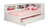 Evelyn White Corner Daybed shown with Optional Twin Storage Trundle