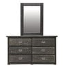 Raven Distressed Black 6 Drawer Dresser shown with Optional Tall Mirror