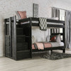 Raven Distressed Black Bunk Beds with Stairs Room
