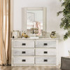 Snowden Distressed White Tall Mirror shown with Optional 6 Drawer Dresser Room