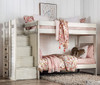 Snowden Distressed White Bunk Beds with Stairs Room