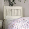 Snowden Distressed White Panel Bed Twin & Full Headboard Detail