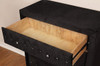 Marchesa Black Upholstered Chest of Drawers Drawer Detail