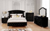 Marchesa Black Upholstered Nightstand shown with Optional Chest, Dresser, Mirror & Bed Room