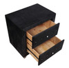 Marchesa Black Upholstered Nightstand Drawers Open