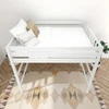 Imelda White Adult Loft Bed with Desk Top View Room