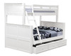 Beatrice White Twin over Queen Bunk Bed shown with Optional XL Storage Trundle