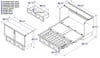 Fontana Gray Queen Murphy Bed Dimensions
