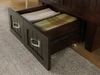Rowley Espresso Murphy Twin Bed Storage Drawer Detail Room