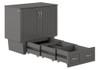 Fullerton Gray Murphy Twin Bed Drawer Extended Door Panel Closed