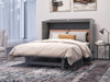 Ashbury Grey Full Size Murphy Bed Fully Extended Angled View Room