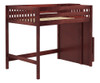 Grady Chestnut Full Size Loft Bed with Stairs Left Angled View