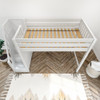 Katrina White Twin Loft Bed with Stairs Top View Room