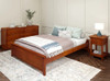 Glenlee Chestnut Queen Platform Bed Angled View with Optional Dresser and Nightstand Room