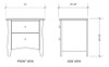Idlewild Graywash 2 Drawer Nightstand Dimensions
