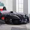 Roadway Black Race Car Bed Detail Room