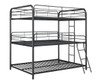 Vetrina Full Size Gunmetal Triple Bunk Bed No Mattresses