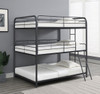 Vetrina Full Size Gunmetal Triple Bunk Bed Room
