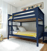 Braxton Blue Bunk Bed Full over Full Angled View Room
