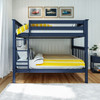 Braxton Blue Bunk Bed Full over Full Front View Room