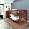 Logan Chestnut Full XL Low Bunk Beds Right Angled View Room