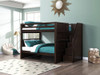 Bellamy Queen Bunk Bed with Stairs Espresso Finish Room