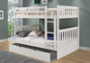 Julian Weathered White Full over Full Bunk Beds shown with Optional Twin Trundle Room