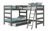 Winthrop Gray Twin Size Loft Bunk Beds shown with Optional Twin Trundle