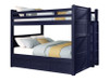 Bellamy Queen Bunk Bed shown with Optional XL Storage Trundle in Blue Finish Bellamy Queen Bunk Bed shown with Optional XL Storage Trundle in Blue Finish