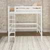 White Downtown Highrise Twin Loft Beds for Teens Front View Room