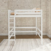 White Downtown Highrise Full Size Loft Beds for Teens Front View Room