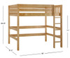 Natural Downtown Highrise Full Size Loft Beds for Teens Dimensions