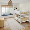 Tinley Park Modern Queen Bunk Bed Right Side Angled View Room