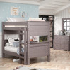 Lincolnshire Distressed Walnut Twin XL Bunk Beds shown with Optional 6 Drawer Dresser and Tall Mirror Room
