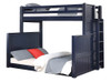 Westlake Dual Height Twin over Queen Bunk Bed shown at Low Setting-Blue Finish