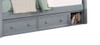 Kallista Optional Set of 2 Underbed Storage Drawers with Cubby-Gray Finish