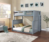 Kallista Dual Height Full over Queen Bunk Bed shown at Low Setting Room-Grey Finish